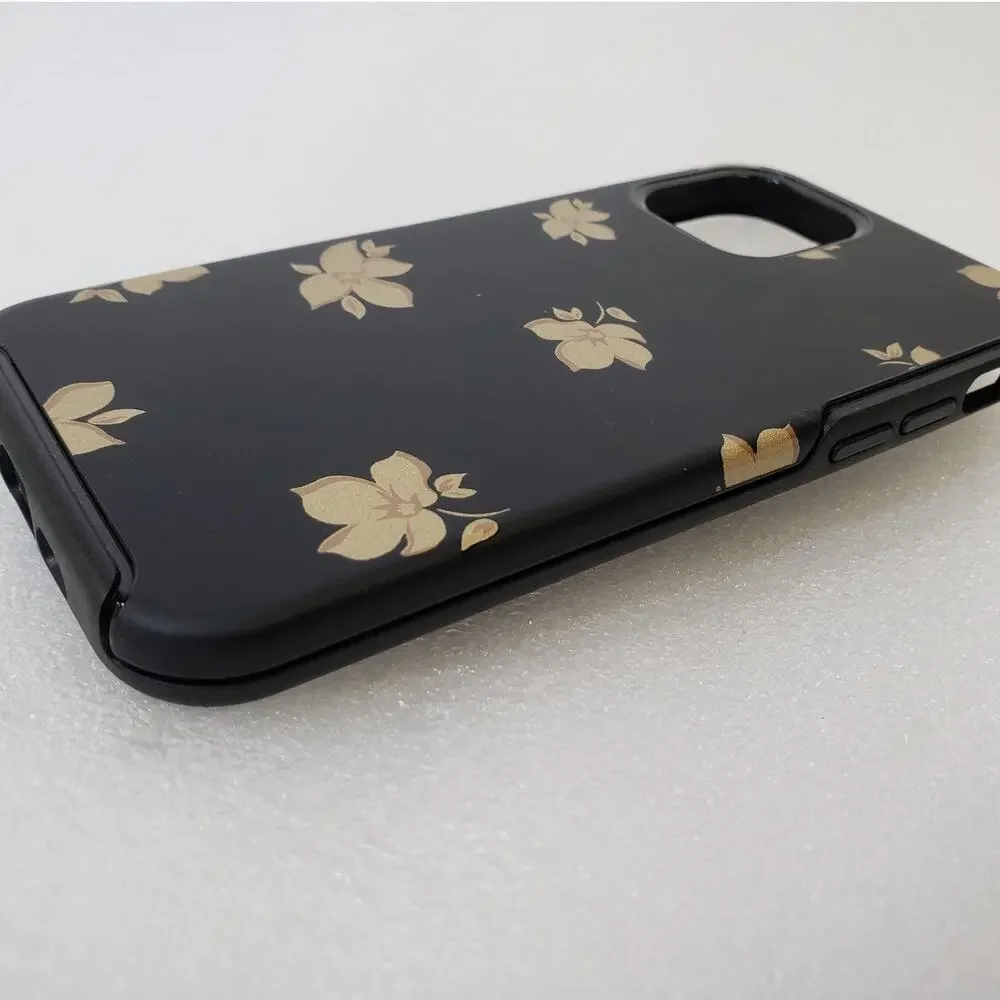 OtterBox Symmetry Series Case for Apple iPhone 12 & 12 Pro Gold Floral Black